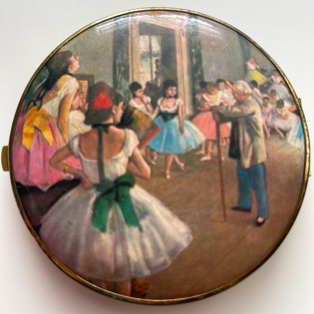 Vintage‎ Ballerina Mirror Compact Hinged 4”